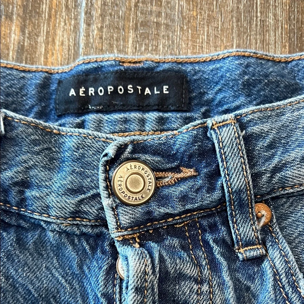 Aeropostale Women's Frayed Blue Jean Shorts